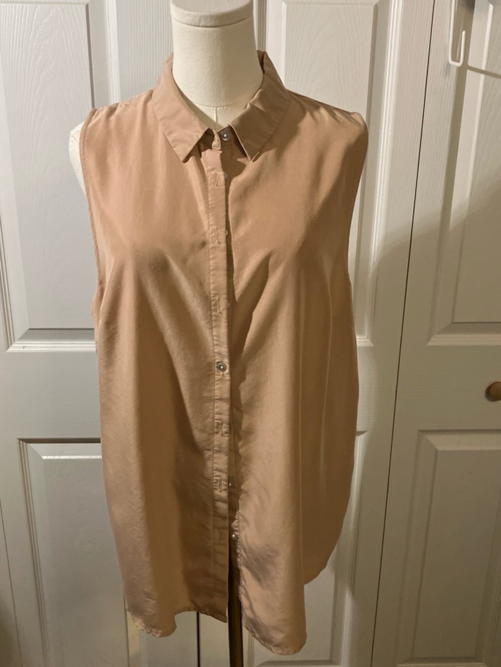 a new day Sleeveless Button-Down Shirt - Light Tan